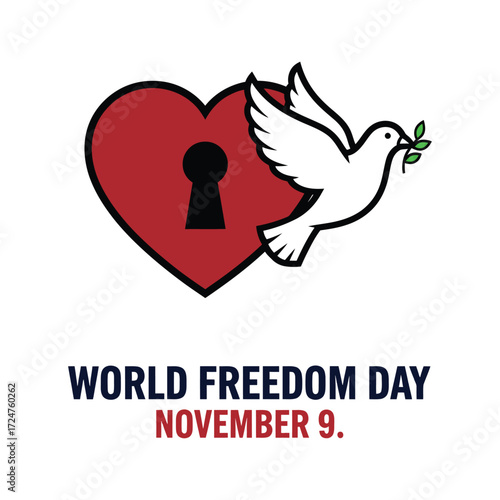 World Freedom Day, 9 November, Vector Design, T-Shirt Design