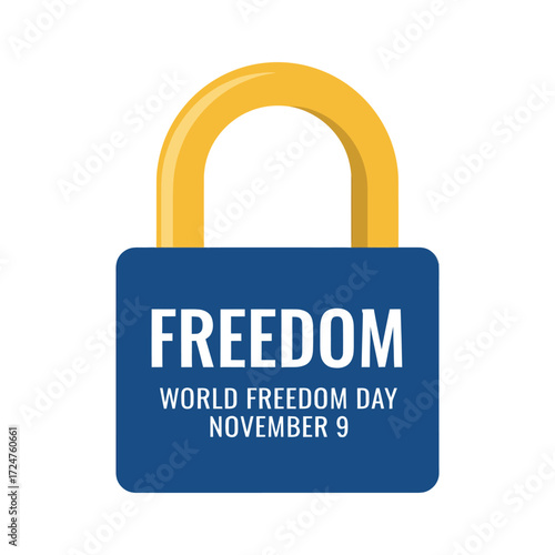 World Freedom Day, 9 November, Vector Design, T-Shirt Design