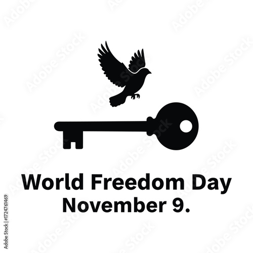 World Freedom Day, 9 November, Vector Design, T-Shirt Design
