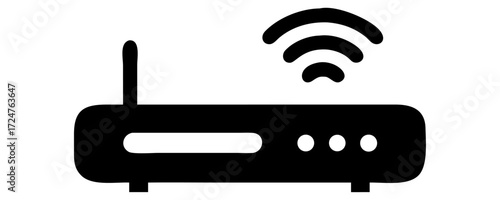 A simple vector icon of a wireless router symbolizing an internet connection