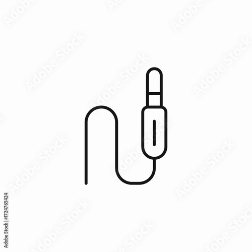 audio jack cable icon sign vector