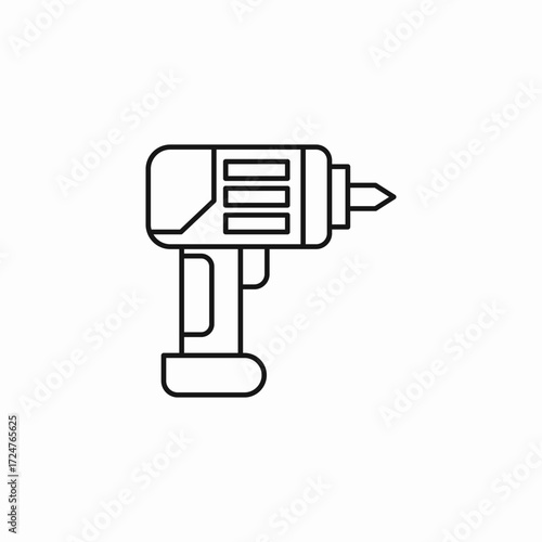 cordless power drill icon sign vector