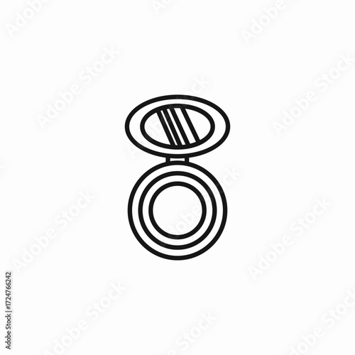 open makeup compact icon sign vector