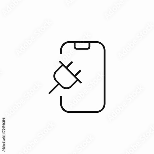 phone disconnected plug icon sign vector