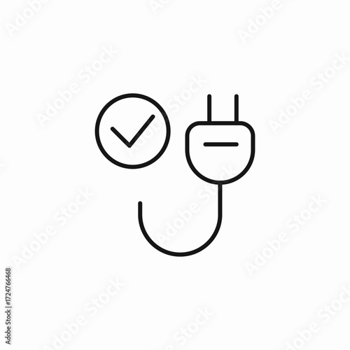 plugged connection verified icon sign vector