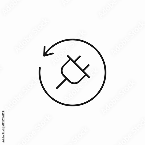 plugged circular recharging icon icon sign vector