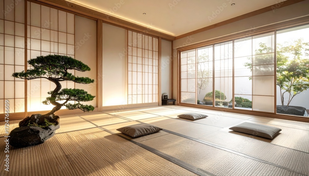 Fototapeta premium Japanese style meditation room