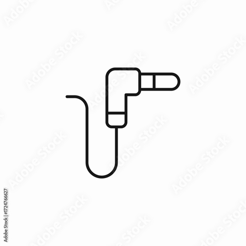 right angle jack icon sign vector