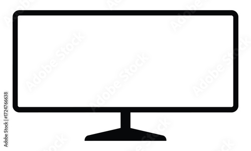 Minimalist black and white flat screen monitor vector illustration scalable eps icon vector