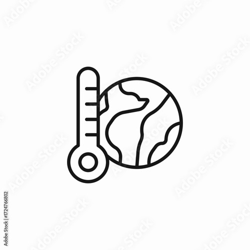 thermometer warming earth icon sign vector