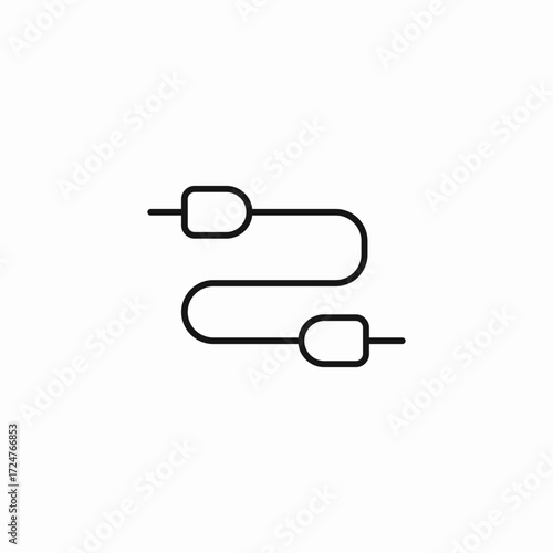 two sided cable icon sign vector