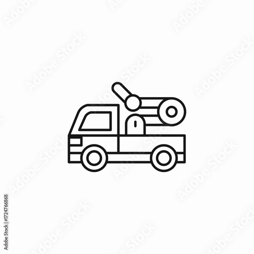 tow truck crane icon sign vector