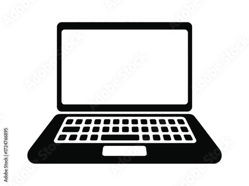 Minimalist black and white laptop vector illustration scalable eps icon for general use vector