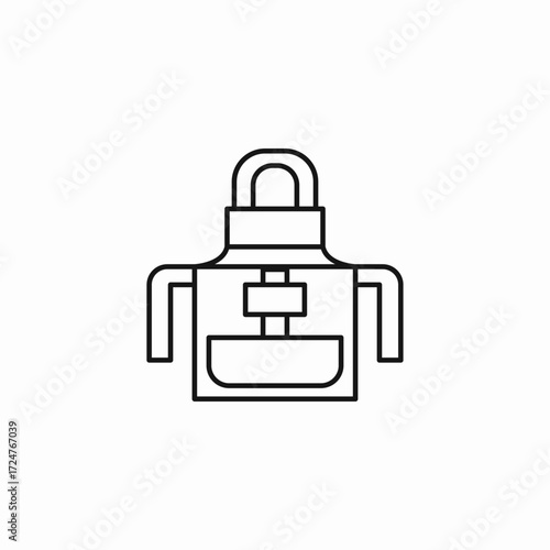 welder's protective apron icon sign vector