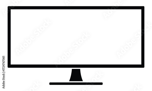 Minimalist black and white flat screen monitor vector illustration scalable eps icon vector