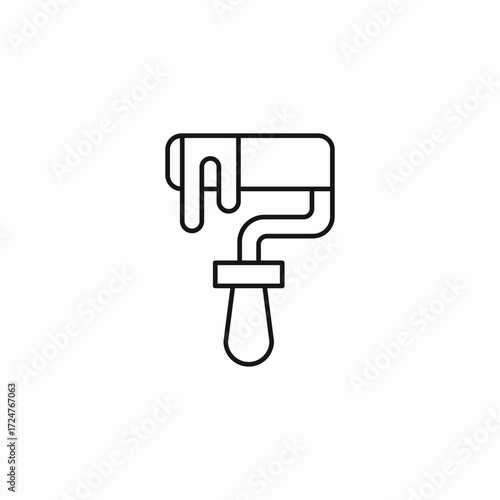 wet paint roller  icon sign vector