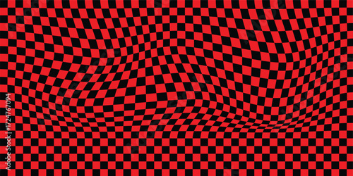 Check board seamless pattern background red and White checkered board. Chess Pattern. Abstract checkered checkerboard for game. Abstract red and white vector design. Pattern abstract wave checkerboard
