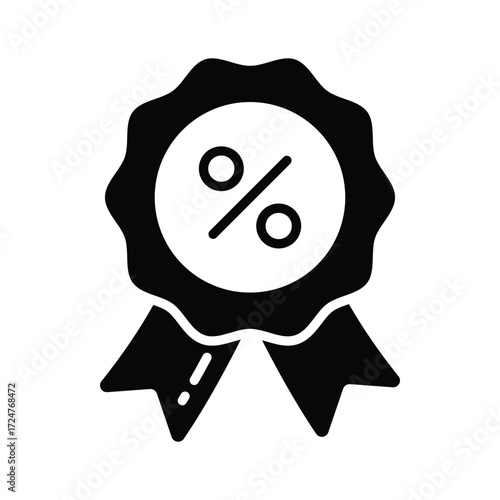 Discount badge icon denoting shopping offers, sales, and promotions
