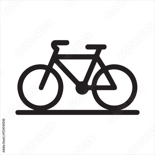 Bicycle Lane icon silhouette vector with white background