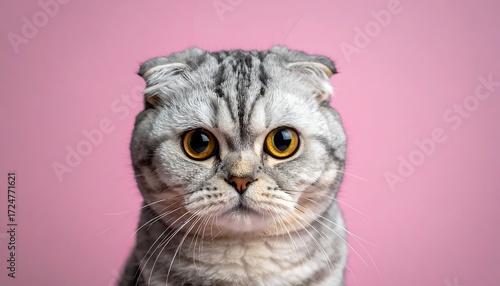 Close-up of a gray and white cat