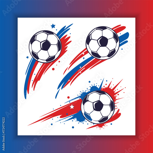 set of soccer balls