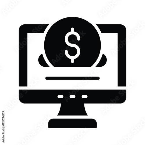 Take a look at this amazing icon of online payment in flat outline style