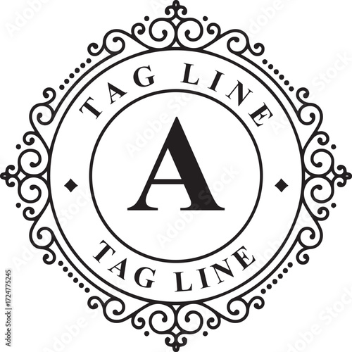 Elegant Monogram Logo Design: Letter A with Flourishes