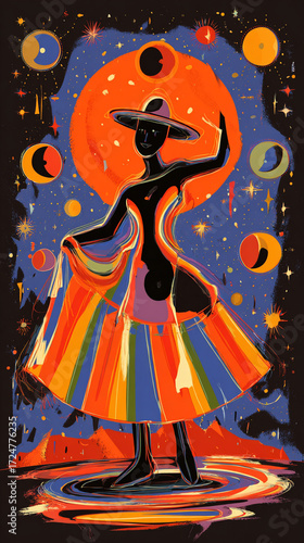 folklore latin dancer concept illustration