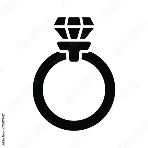 Diamond ring icon representing fashion jewelry, luxury, and ecommerce shopping