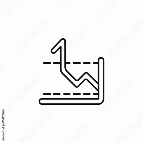 breakout chart trend icon sign vector
