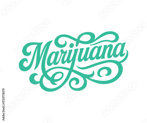 Marijuana text lettering vector