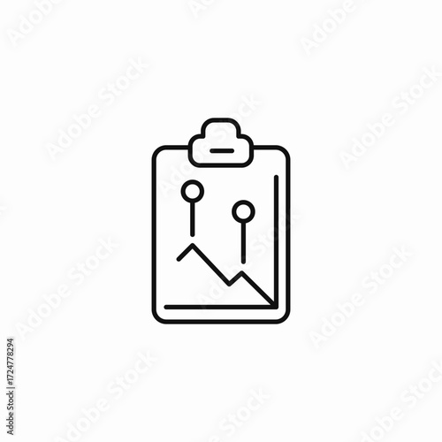clipboard chart analysis icon sign vector