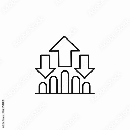 diverging bar chart icon sign vector