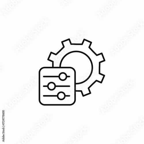 gear with sliders icon sign vector