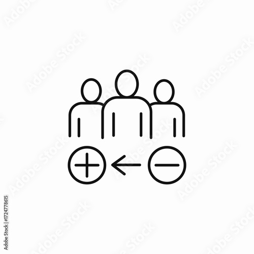 group balancing positive negative icon sign vector