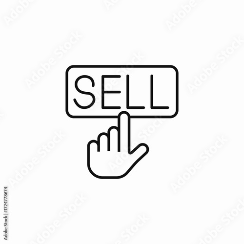 hand select sell icon sign vector