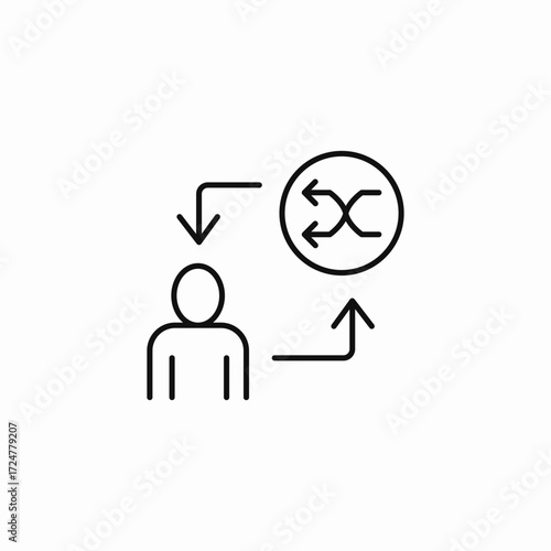 person switching mindset icon sign vector