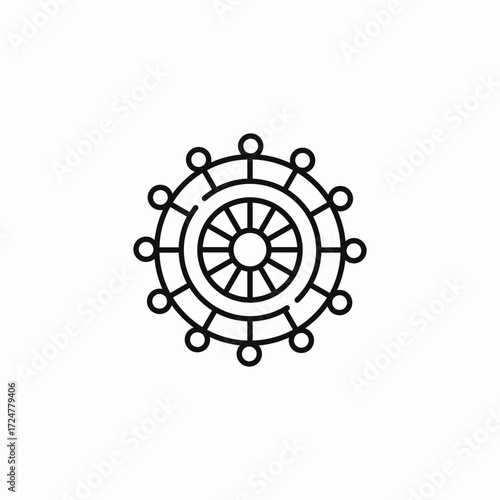 sewing spool wheel icon sign vector