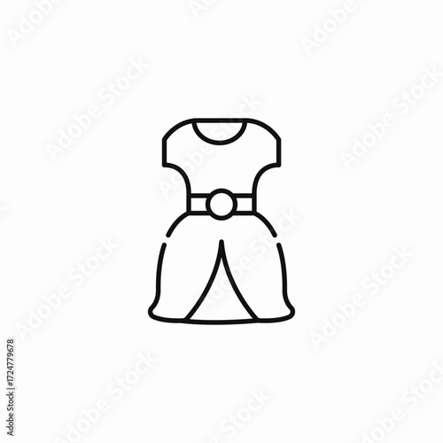 women's belted dress icon sign vector