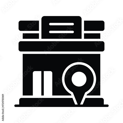 Take a look at this amazing icon of store location in modern style