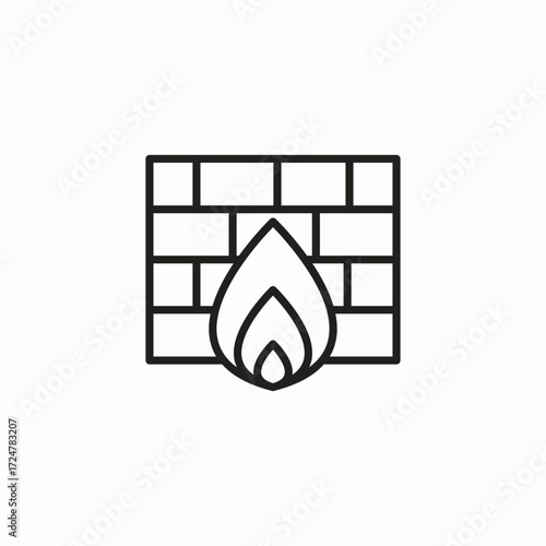 brick firewall protection icon sign vector