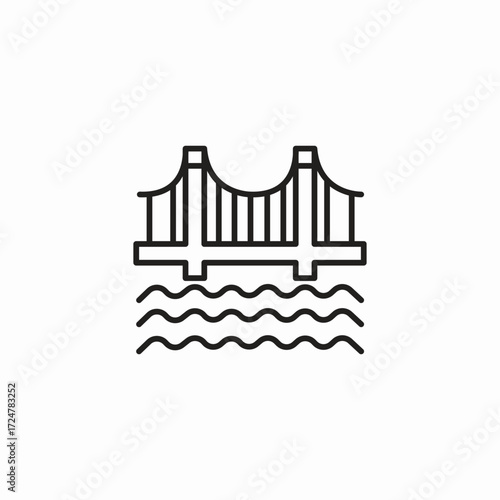 bridge over water icon sign vector