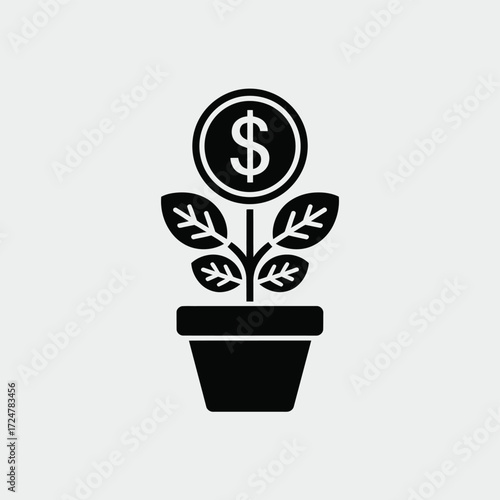 Minimalist financial growth symbol vector illustration icon for business and investment eps vector