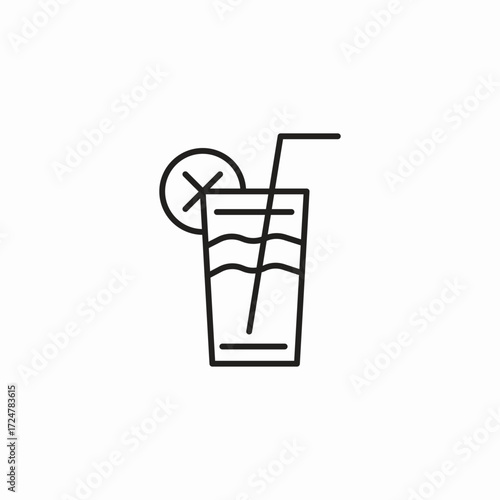 glass of lemonade icon sign vector