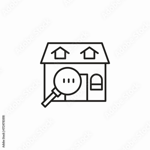 home inspection magnifying glass icon sign vector