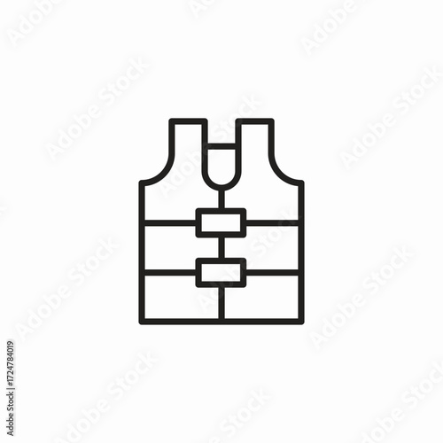 life jacket personal icon sign vector