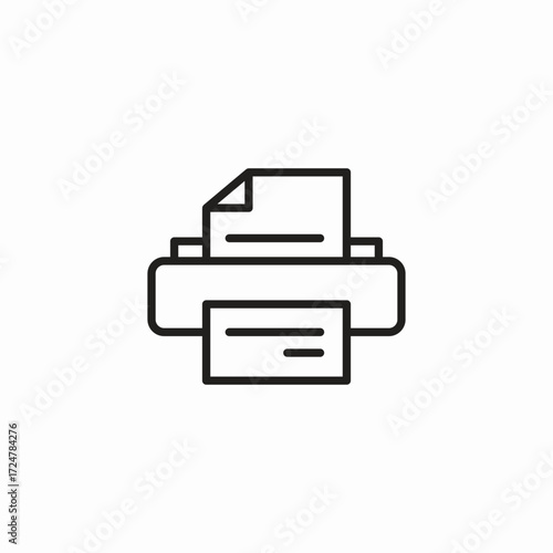 printer with paper icon sign vector
