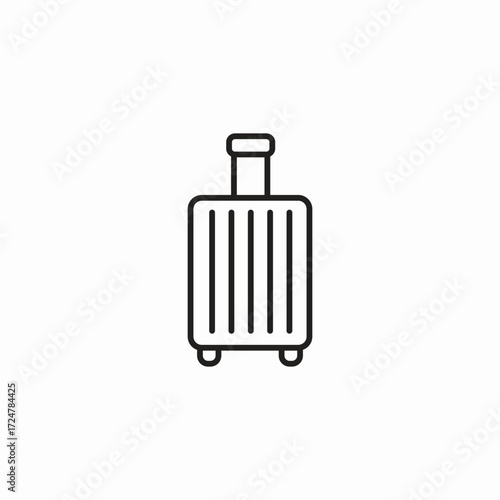 rolling suitcase luggage icon sign vector