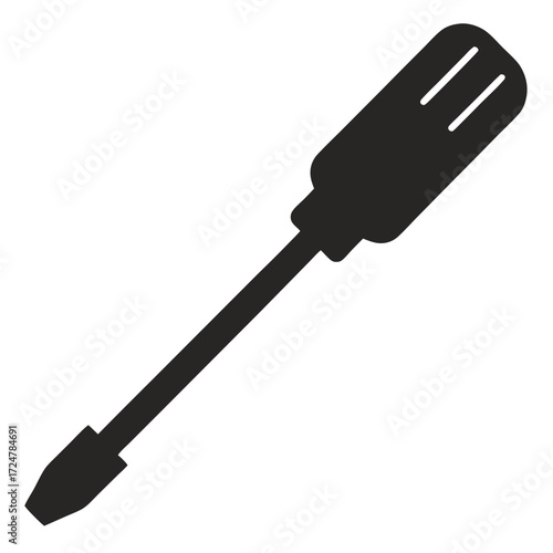 Flathead screwdriver silhouette vector illustration for tools and repairs eps file vector