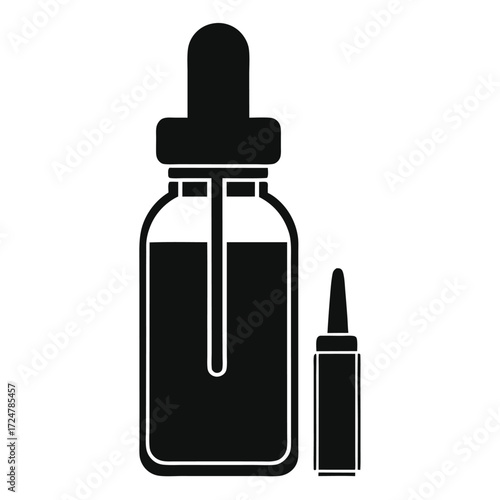 Scalable vector eps icon of a dropper bottle for pharmaceutical and health applications vector